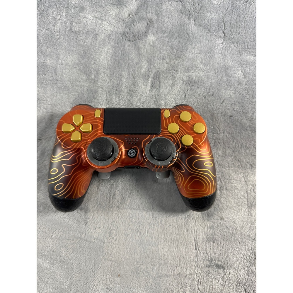 SCUF Infinity 4PS Pro PS4 Controller Orange Topo Map Gold Buttons SG403-02